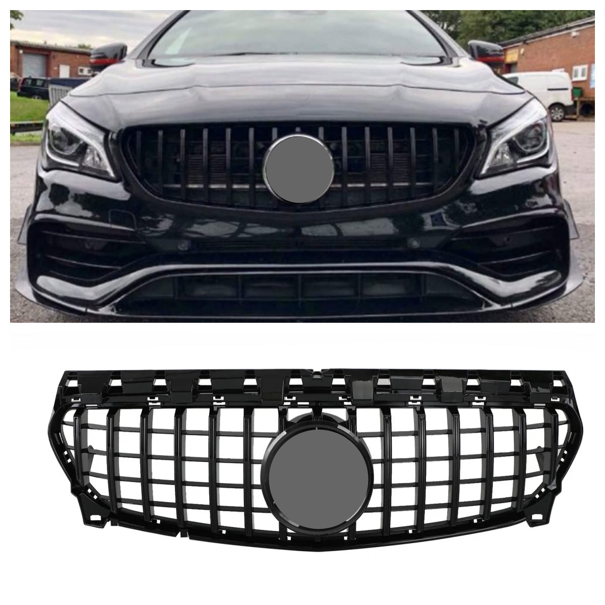 Calandre Avant Panamericana GTR Mercedes CLA W117 2013-2019 - vue de face - Becquet Voiture