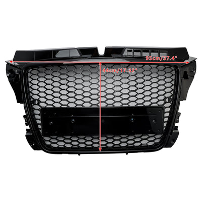 Calandre Avant RS3 Style Alvéolée Pour Audi A3 8P / S3 2008-2013 - en situation - Becquet Voiture