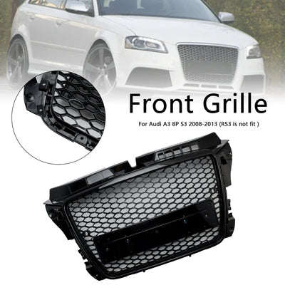 Calandre Avant RS3 Style Alvéolée Pour Audi A3 8P / S3 2008-2013 - vue arrière 2 - Becquet Voiture