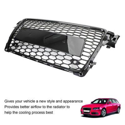 Calandre Avant RS4 Style Nid D'abeille Audi A4 S4 B8 - installé sur véhicule 2 - Becquet Voiture