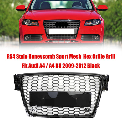 Calandre Avant RS4 Style Nid D'abeille Audi A4 S4 B8 - vue de dessus 2 - Becquet Voiture