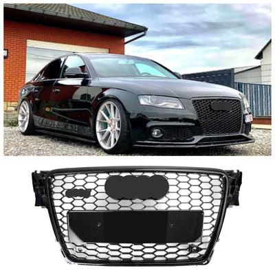 Calandre Avant RS4 Style Nid D'abeille Audi A4 S4 B8 - vue de face - Becquet Voiture