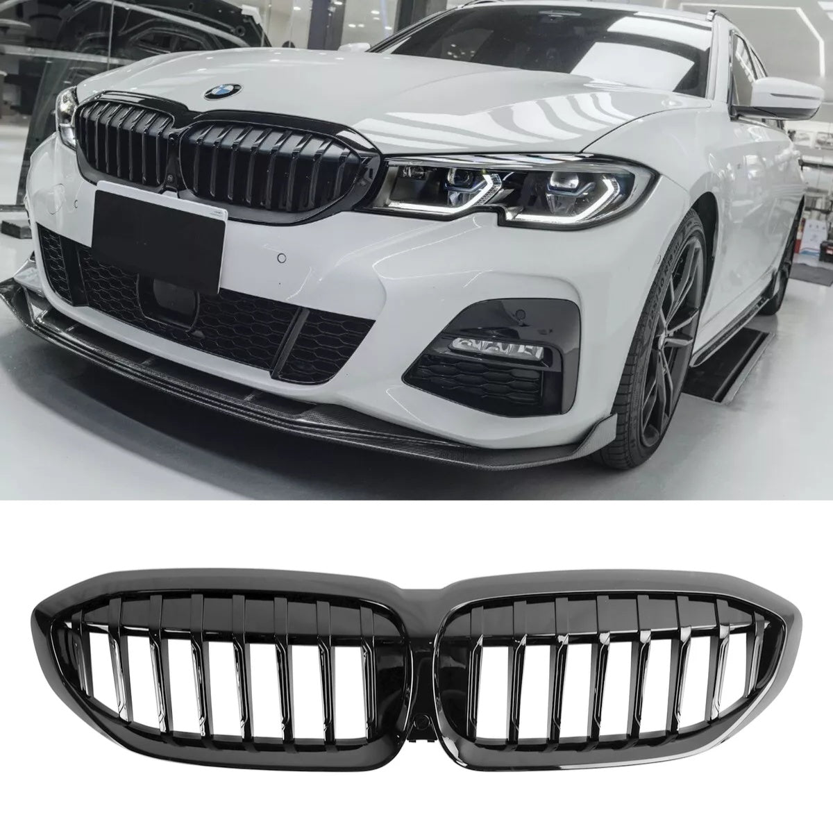 Calandre Avant Sport Noire BMW Série 3 G20 G28 2019-2020 - vue de face - Becquet Voiture