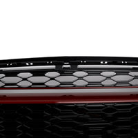 Calandre Avant Style GP Noir Brillant Rouge MINI F55 F56 F57 2014-2021 - vue de dessus - Becquet Voiture