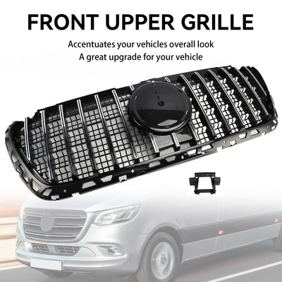 Calandre Avant Style GT Noir Mercedes Sprinter W907 W910 - détail du montage - Becquet Voiture