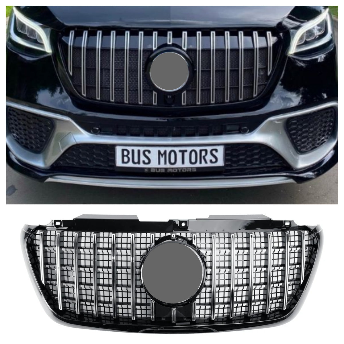 Calandre Avant Style GT Noir Mercedes Sprinter W907 W910 - vue de face - Becquet Voiture