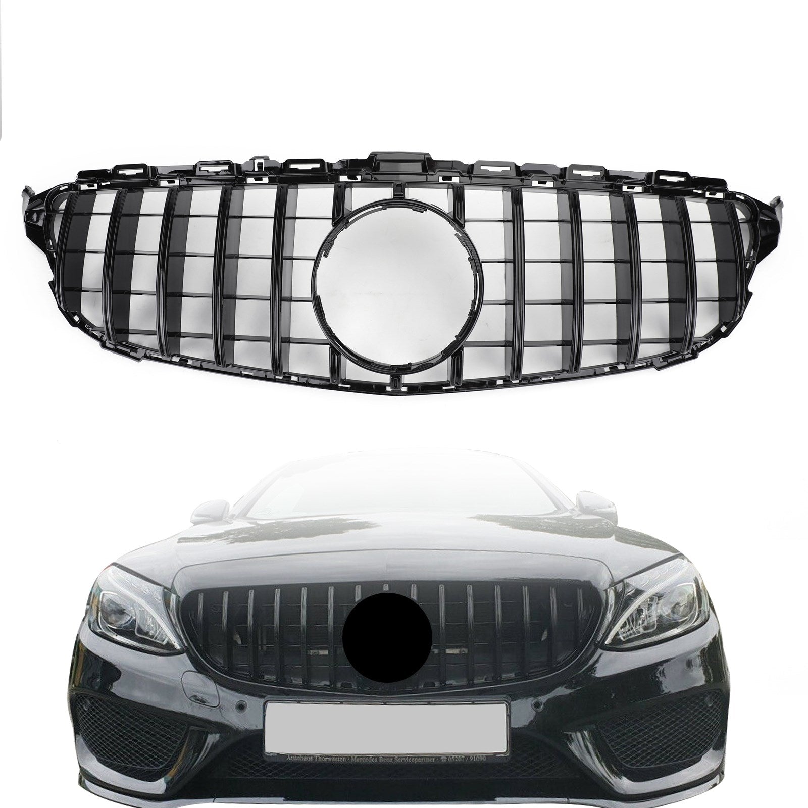 Calandre Avant Style GTR Mercedes Classe C W205 2015-2018 - vue de face - Becquet Voiture