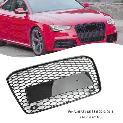 Calandre Avant Style Nid d'Abeille Audi A5 S5 B8.5 Noir - vue de face 3 - Becquet Voiture