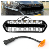 Calandre Avant Style Raptor 3LED Noir Mat Ford Transit Custom - installé sur véhicule - Becquet Voiture