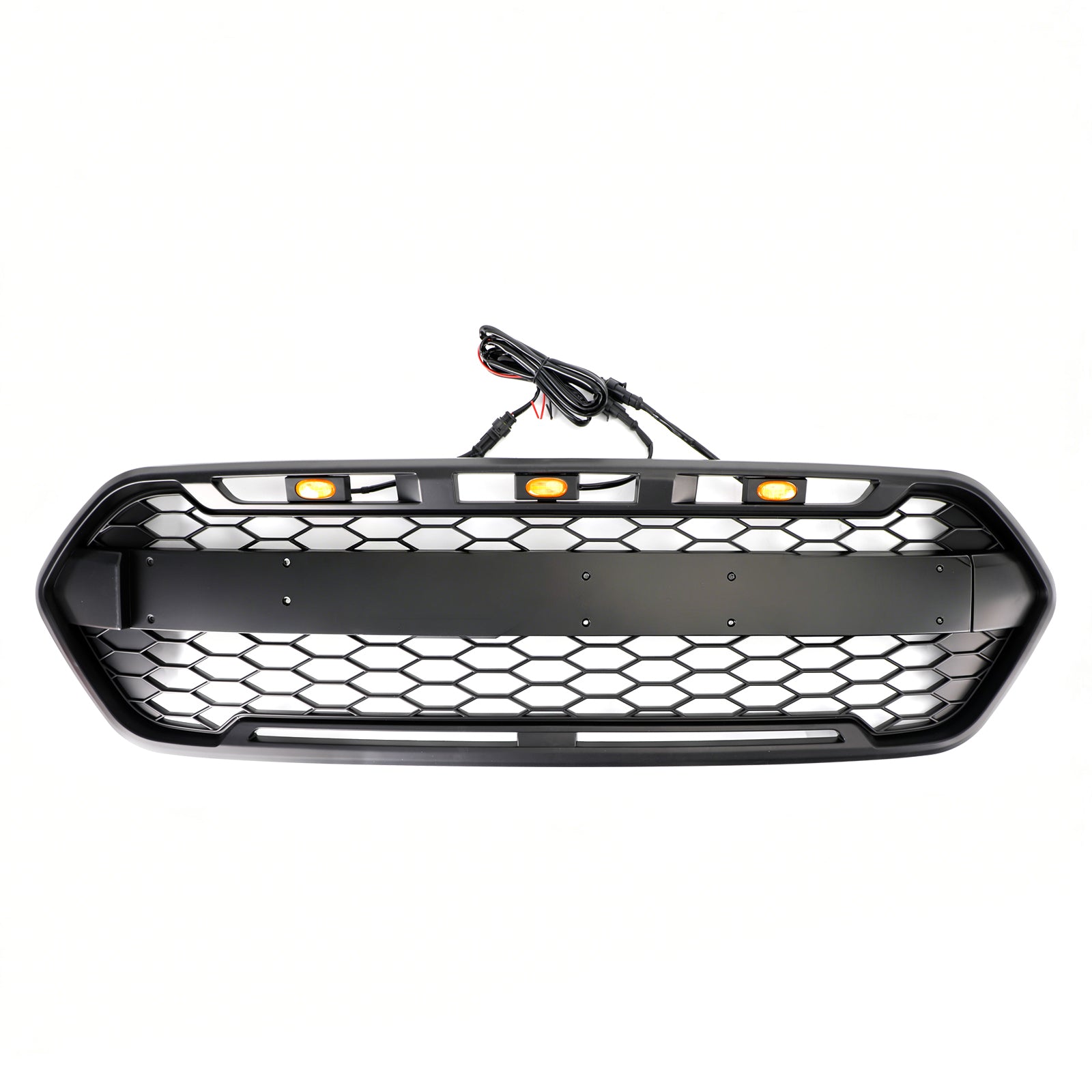 Calandre Avant Style Raptor 3LED Noir Mat Ford Transit Custom - vue de face - Becquet Voiture