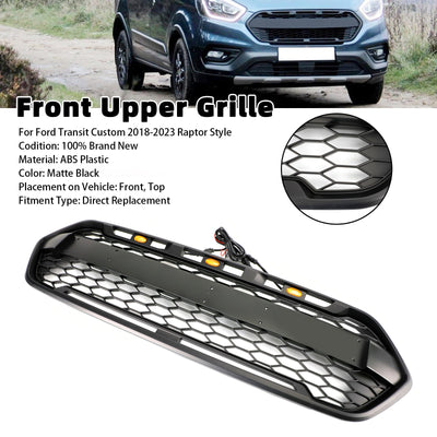 Calandre Avant Style Raptor Ford Transit Custom 2018-2023 3LED - détail du montage 2 - Becquet Voiture