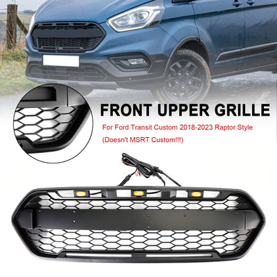Calandre Avant Style Raptor Ford Transit Custom 2018-2023 3LED - vue de profil 2 - Becquet Voiture