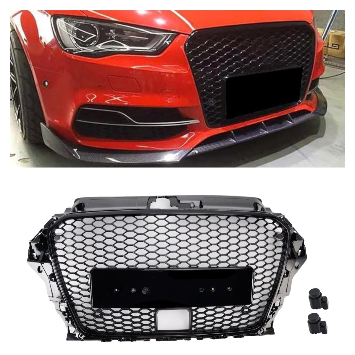 Calandre Avant Style RS3 Audi A3 Sline S3 2013-2016 Avec ACC - vue de face - Becquet Voiture