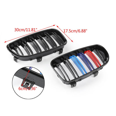 Calandre BMW E81 E82 E87 E88 M Noir Brillant 2008-2012 - vue de trois-quarts - Becquet Voiture