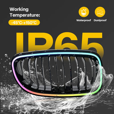 Calandre BMW E90 Série 3 2009-2012 Éclairage RGB - installé sur véhicule - Becquet Voiture