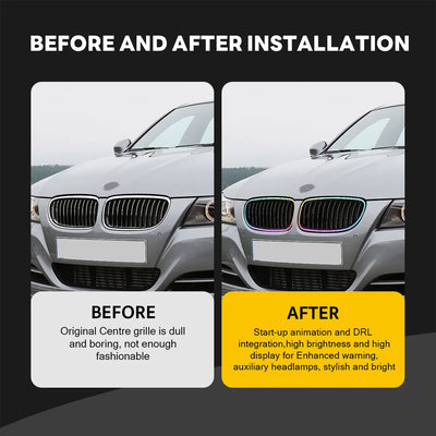 Calandre BMW E90 Série 3 2009-2012 Éclairage RGB - vue arrière - Becquet Voiture