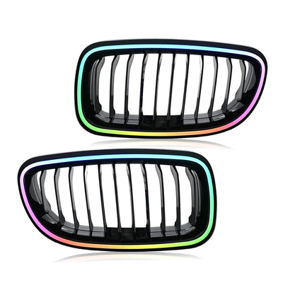Calandre BMW E90 Série 3 2009-2012 Éclairage RGB - vue rapprochée - Becquet Voiture
