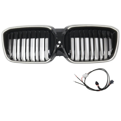 Calandre BMW iX3 G08 LCI Double Lamelles Noir 2022-2024 - vue arrière 2 - Becquet Voiture