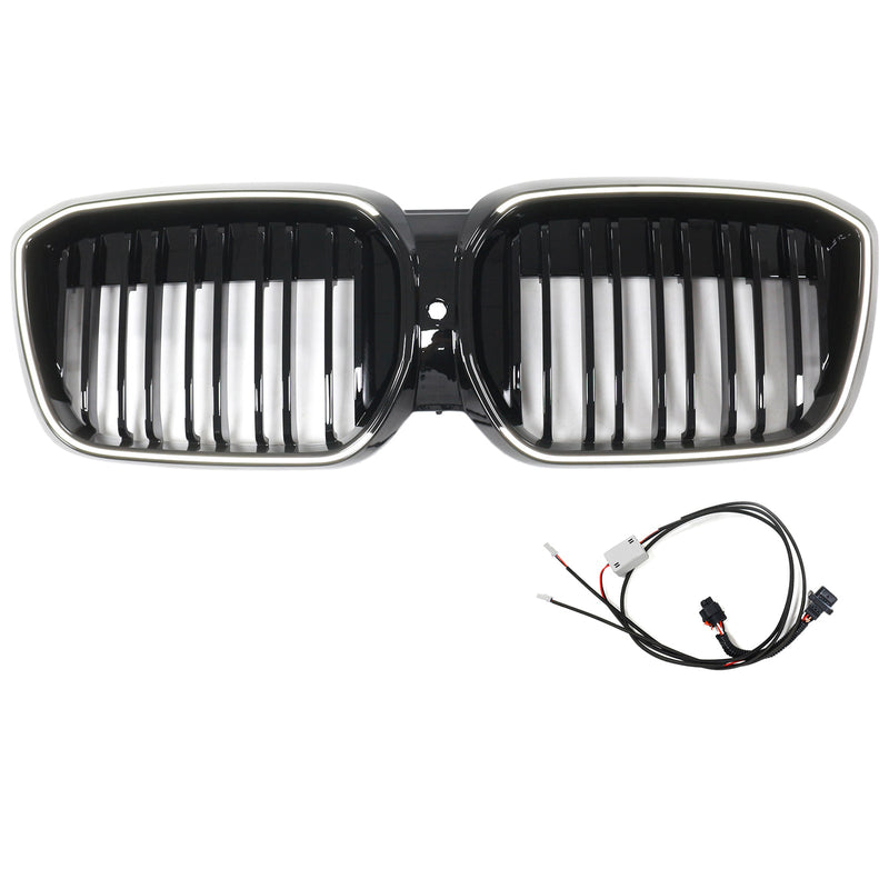 Calandre BMW iX3 G08 LCI Double Lamelles Noir 2022-2024 - vue arrière 2 - Becquet Voiture