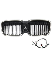 Calandre BMW iX3 G08 LCI Double Lamelles Noir 2022-2024 - vue de face - Becquet Voiture