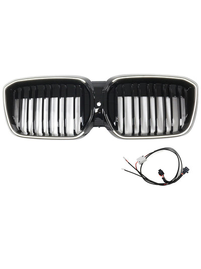 Calandre BMW iX3 G08 LCI Double Lamelles Noir 2022-2024 - vue de face - Becquet Voiture