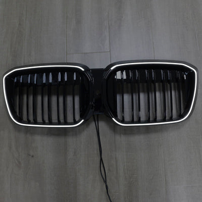 Calandre BMW iX3 G08 LCI Double Lamelles Noir 2022-2024 - vue de profil 2 - Becquet Voiture