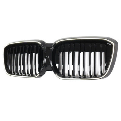 Calandre BMW iX3 G08 LCI Double Lamelles Noir 2022-2024 - vue de trois-quarts 2 - Becquet Voiture