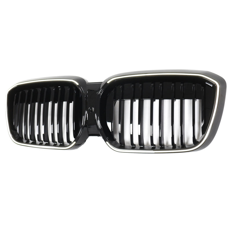 Calandre BMW iX3 G08 LCI Double Lamelles Noir 2022-2024 - vue de trois-quarts 2 - Becquet Voiture