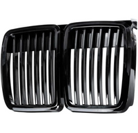 Gloss black BMW 3 Series E30 kidney grille - rear view - Becquet Voiture