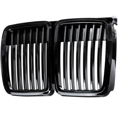 Calandre BMW Série 3 E30 noir brillant - vue arrière - Becquet Voiture