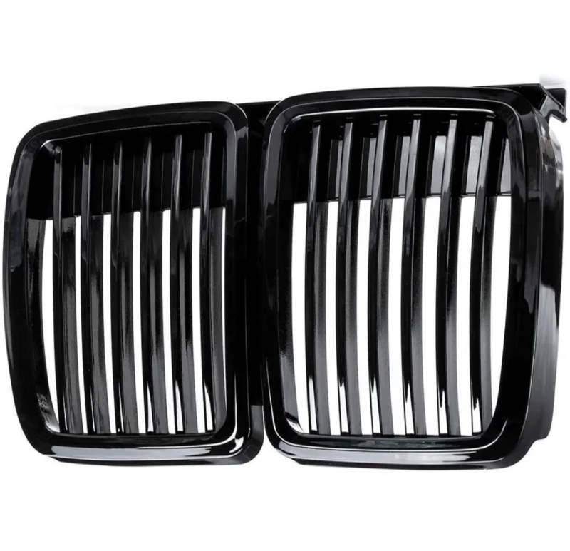 Gloss black BMW 3 Series E30 kidney grille - rear view - Becquet Voiture