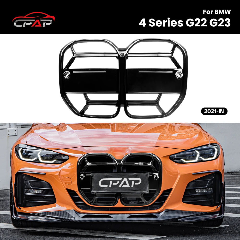 Calandre BMW Série 4 G22 G23 CS Noir Brillant 2021 - vue de face - Becquet Voiture