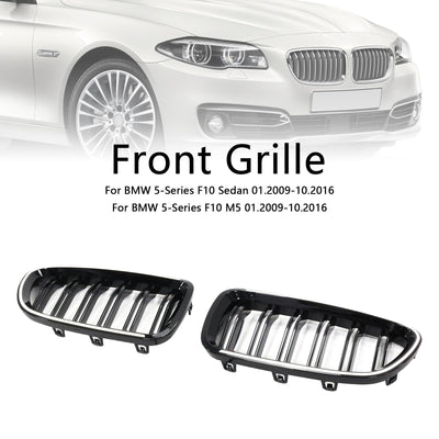Calandre BMW Série 5 F10 F11 2009-2016 Noir Brillant - installé sur véhicule - Becquet Voiture