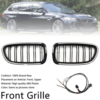 Calandre BMW Série 5 F10 F11 2009-2016 Noir Brillant - vue arrière - Becquet Voiture
