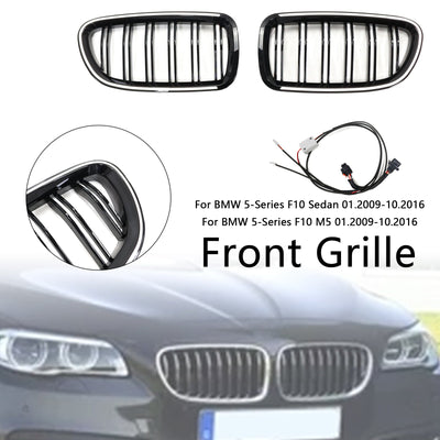 Calandre BMW Série 5 F10 F11 2010-2016 Noir Brillant - installé sur véhicule - Becquet Voiture