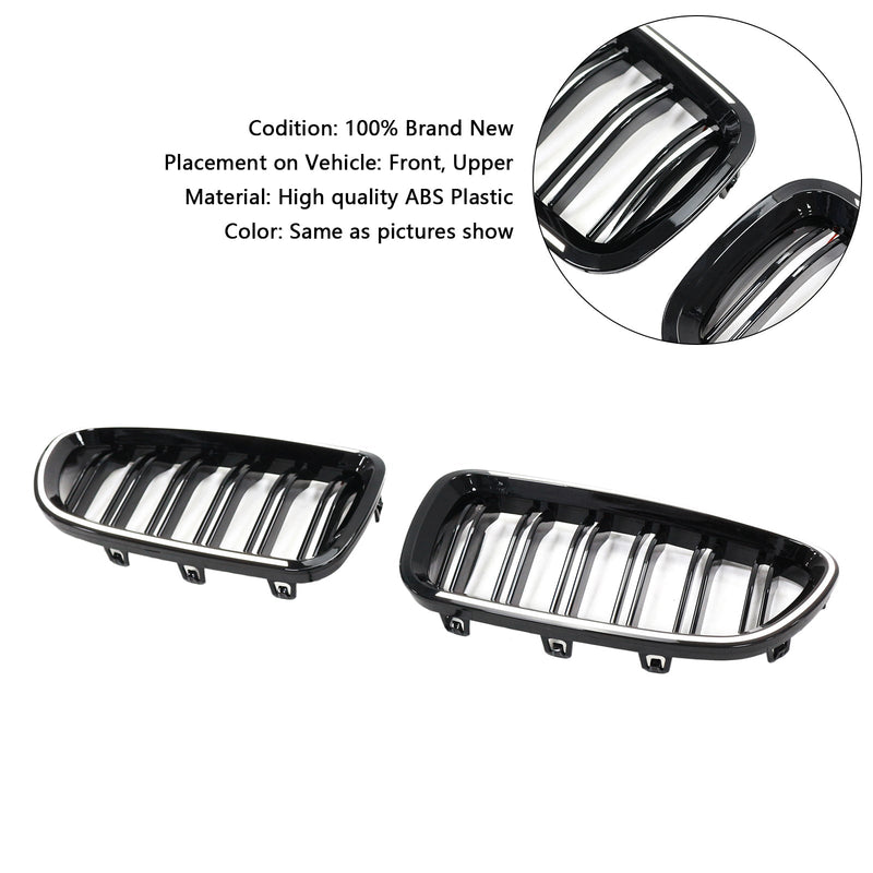 BMW 5er F10 F11 Kühlergrill Schwarz Glänzend Vorne - Montagedetail - Becquet Voiture