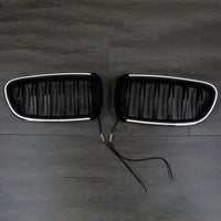 BMW 5er F10 F11 Kühlergrill Schwarz Glänzend Vorne - Rückansicht 2 - Becquet Voiture