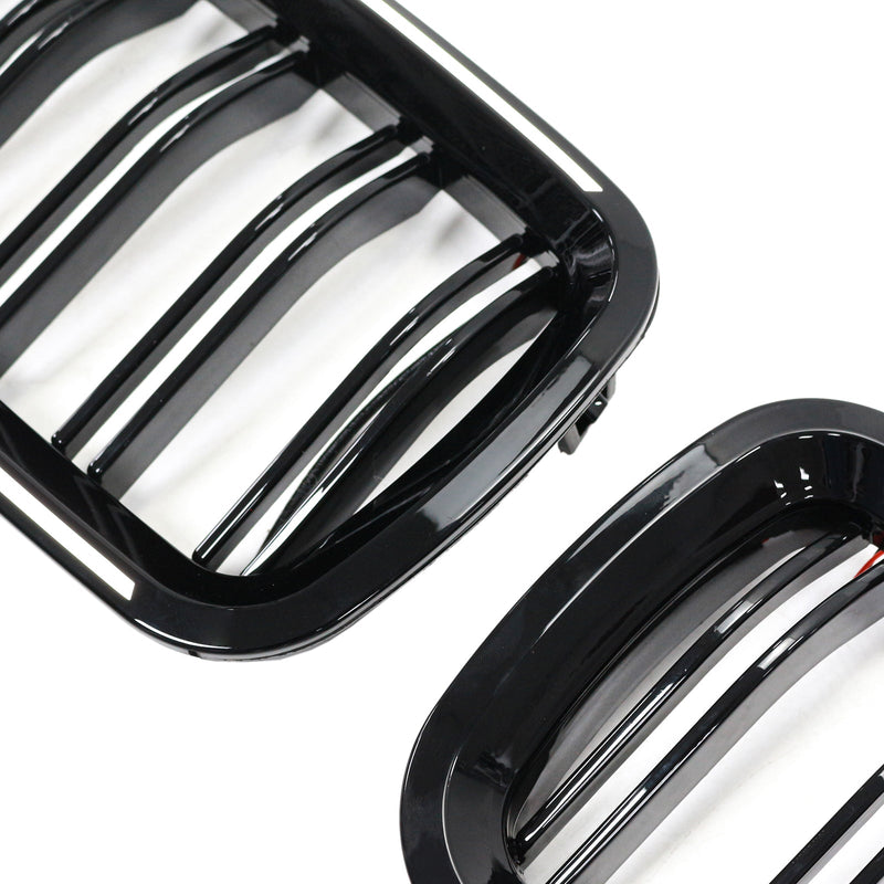 BMW 5er F10 F11 Kühlergrill Schwarz Glänzend Vorne - Vorderansicht 2 - Becquet Voiture