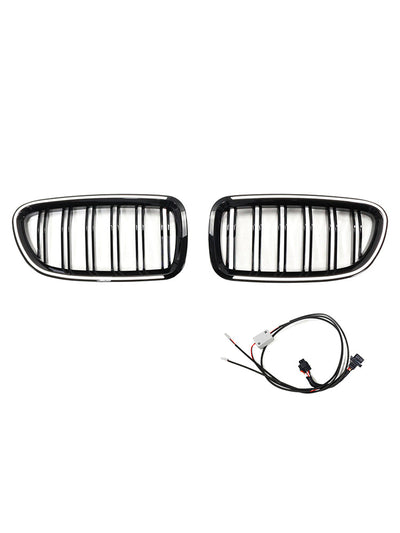 Calandre BMW Série 5 F10 F11 Noir Brillant Avant - vue de face - Becquet Voiture