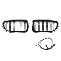 BMW 5er F10 F11 Kühlergrill Schwarz Glänzend Vorne - Seitenansicht - Becquet Voiture