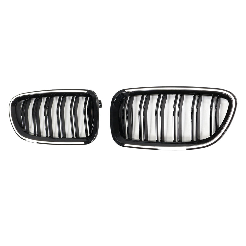 BMW 5er F10 F11 Kühlergrill Schwarz Glänzend Vorne - Dreiviertelansicht 2 - Becquet Voiture