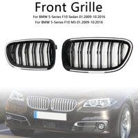 BMW 5er F10 F11 Kühlergrill Schwarz Glänzend Vorne - Dreiviertelansicht - Becquet Voiture