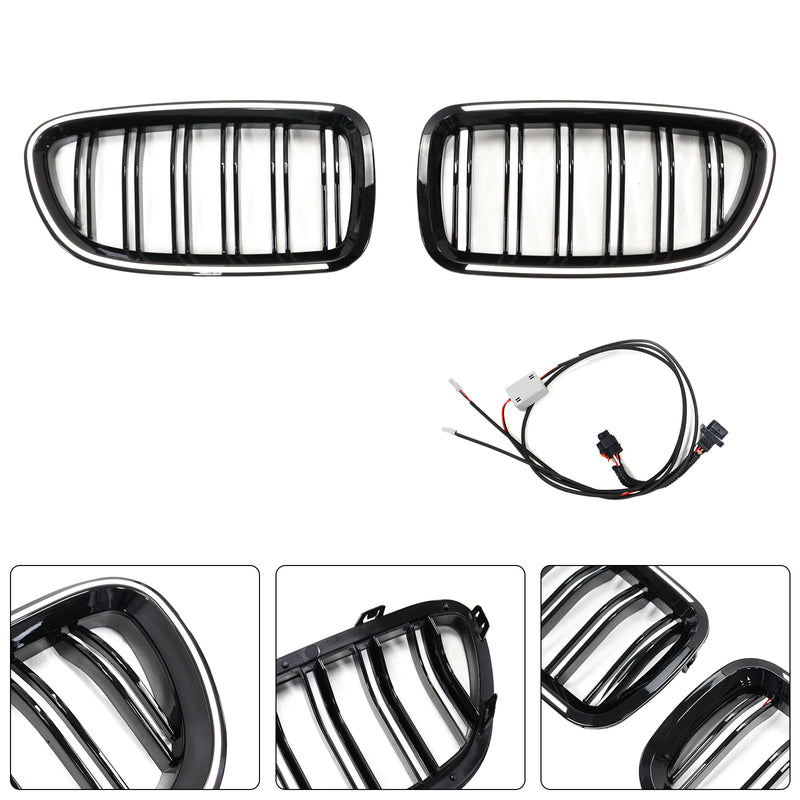 BMW 5er F10 F11 Kühlergrill Schwarz Glänzend Vorne - Nahansicht - Becquet Voiture