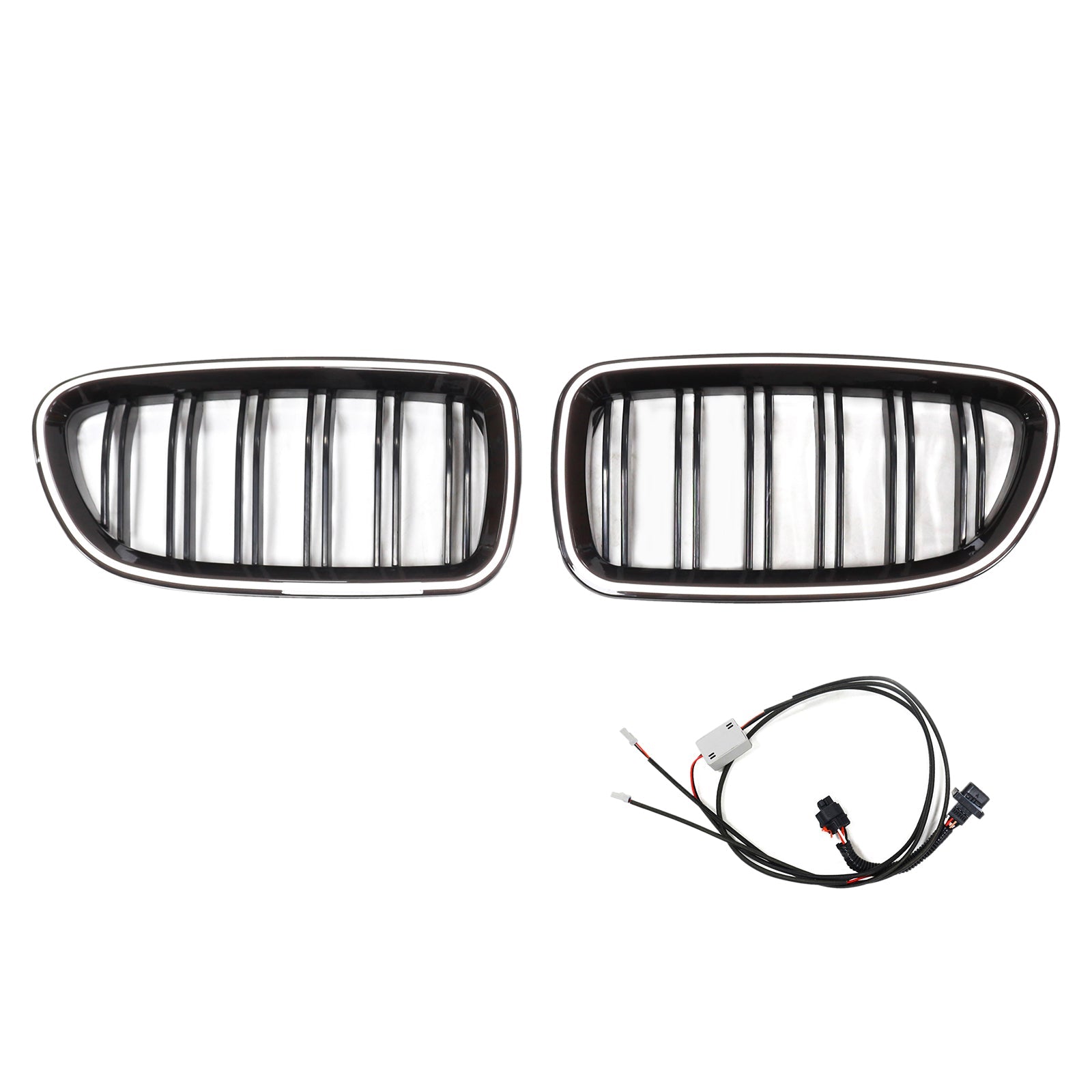 Calandre BMW Série 5 F10 F11 Touring Noir Brillant 2009-2017 - vue de face - Becquet Voiture