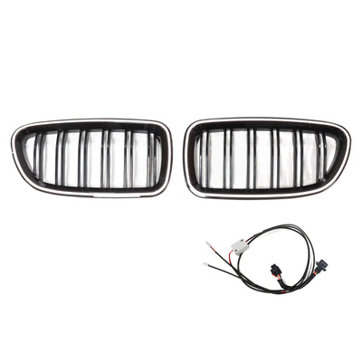 Calandre BMW Série 5 F10 F11 Touring Noir Brillant 2009-2017 - vue de face - Becquet Voiture