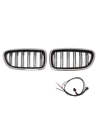 Calandre BMW Série 5 F10 F11 Touring Noir Brillant 2009-2017 - vue de profil - Becquet Voiture