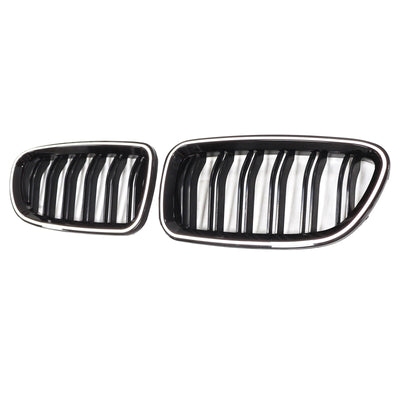 Calandre BMW Série 5 F10 F11 Touring Noir Brillant 2009-2017 - vue de trois-quarts 2 - Becquet Voiture