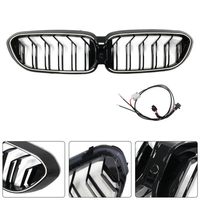 Calandre BMW Série 5 G30 G31 2017-2020 Noir Brillant - détail du montage - Becquet Voiture