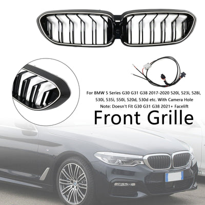 Calandre BMW Série 5 G30 G31 2017-2020 Noir Brillant - installé sur véhicule - Becquet Voiture