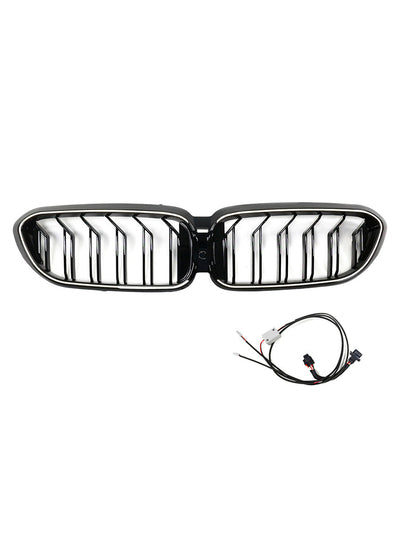 Calandre BMW Série 5 G30 G31 2017-2020 Noir Brillant - vue de face - Becquet Voiture